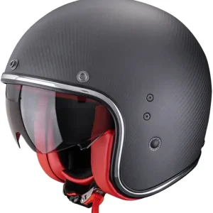 Oferta czasowa Kask otwarty Scorpion Belfast Evo Carbon Solid czarno-czerwony matowy