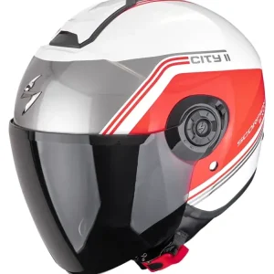 Kup online Kask otwarty Scorpion Exo-City II Vita biało-czerwony