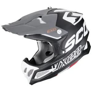 Premium Kask enduro Scorpion VX-22 Air Updown czarno-biało-szary matowy