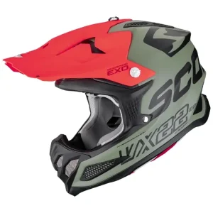 Super okazja Kask enduro Scorpion VX-22 Air Updown zielono-czarno-czerwony matowy