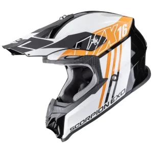 Wyprzedaż Kask enduro Scorpion VX-16 Evo Air Lignes czarno-pomarańczowy