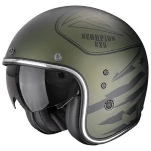 Kask otwarty Scorpion Belfast Evo Dawg zielony matowy Wyprzedaż