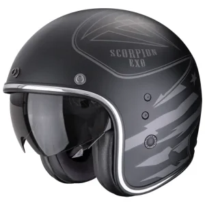 Szybka dostawa Kask otwarty Scorpion Belfast Evo Dawg czarno-srebrny matowy