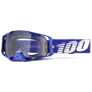 Łatwy zwrot Gogle motocyklowe 100% Armega Koropi z przezroczystą szybką, zielono-niebieskie
