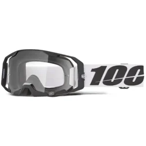 Gogle motocyklowe 100% ARmatic z przeźroczystą szybką czarno-białe Obniżka ceny