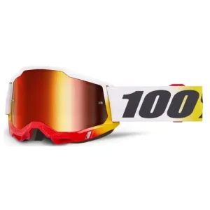 Gogle motocyklowe 100% Accuri 2 z szybką lustrzaną biało-żółto-czerwone Kup online