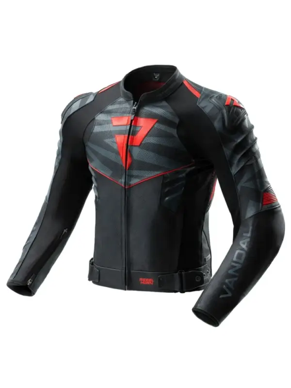 Kurtka motocyklowa skórzana Rebelhorn Vandal 2 czarno-szaro-czerwona Oferta