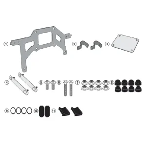 Bezpieczne zakupy Zestaw mocujący skrzynkę narzędziową KAPPA KS250 do stelaża bocznego KTM 390 Adventure (20-24)/ Royal Enfield Himalayan (21-23)/ Scram 411 (22-24)