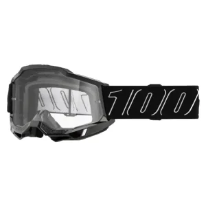 Wyprzedaż Gogle motocyklowe 100% Accuri 2 z przezroczystą szybką, czarno-białe