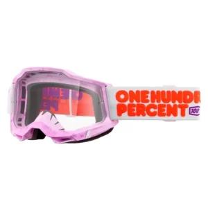 Gogle motocyklowe 100% Accuri 2 z przezroczystą szybką, różowo-czerwone Szybka wysyłka
