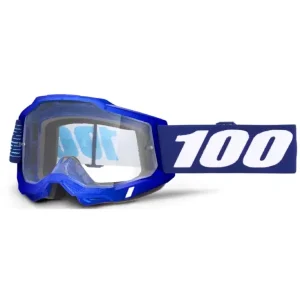 Gogle motocyklowe 100% Accuri 2 z przezroczystą szybką, granatowe Wysoka jakość